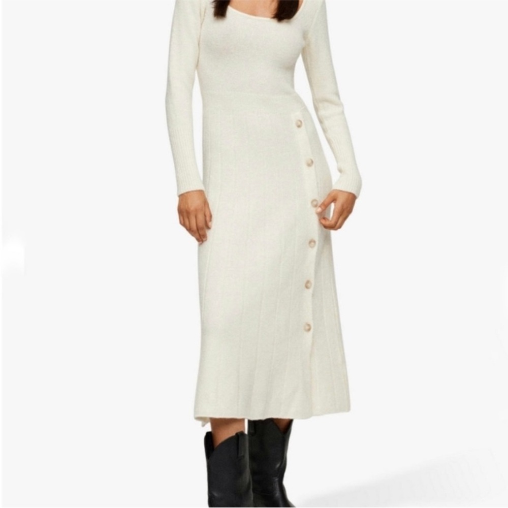 Mango Elegant Cream Knit Dress L